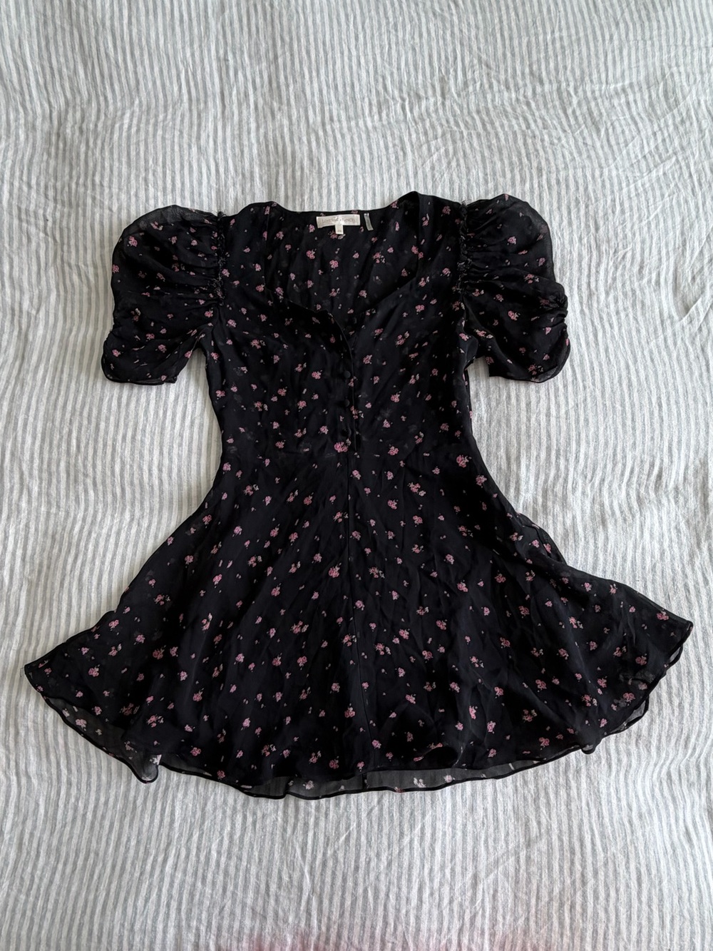 LoveShackFancy Mini Black Floral Dress Size XS